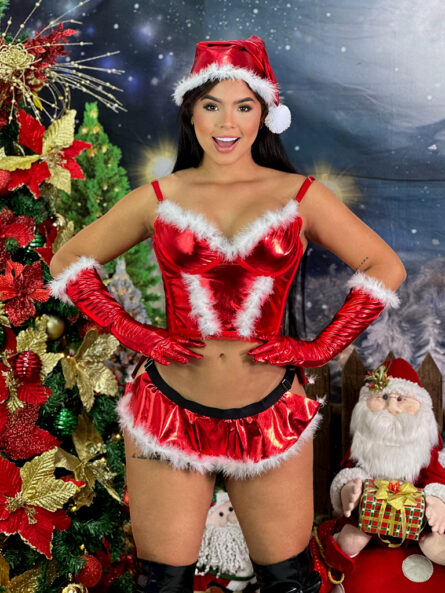 Navidad corset rojo